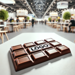 Bedruckte Schokolade als Werbegeschenk auf Messen