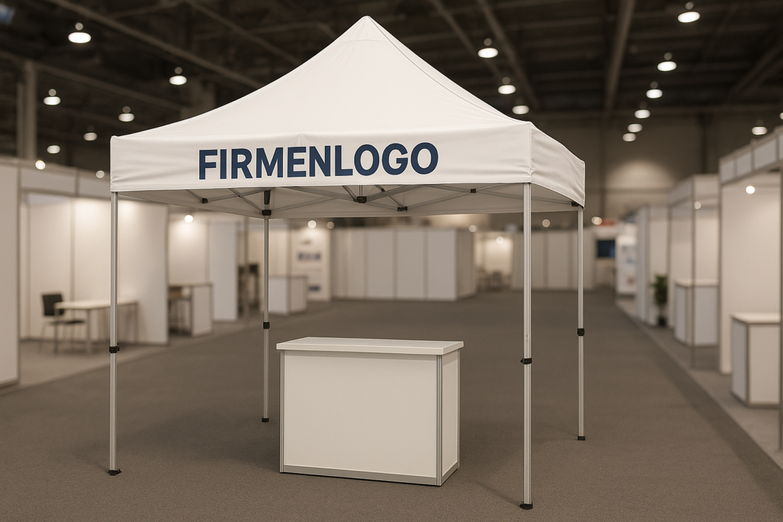 Bedruckte Pavillons für Messeauftritt von Firmen
