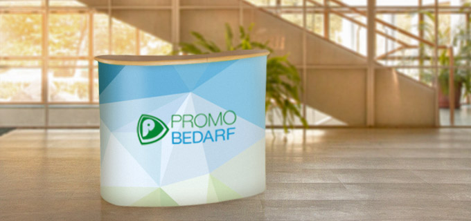 Bedruckte Messetheken mit Logo